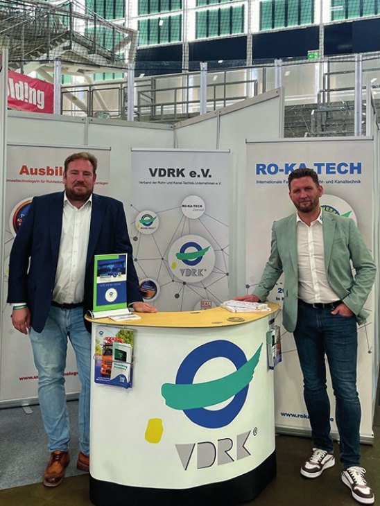 Peter Stöppler und Kevin Wallwey am VDRK-Stand bei den Wiener Abwassertagen 2026